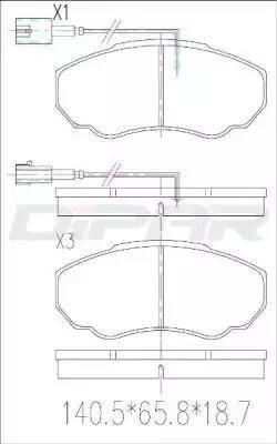 Ditas DFB3534 - Тормозные колодки, дисковые, комплект www.autospares.lv