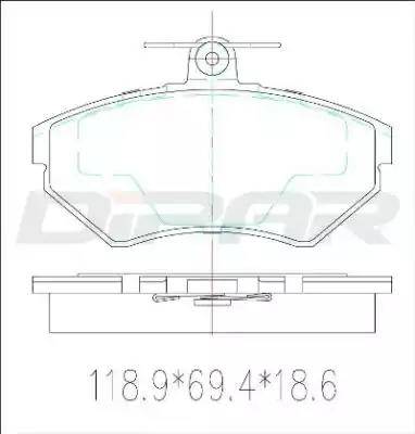 Ditas DFB3032 - Тормозные колодки, дисковые, комплект www.autospares.lv