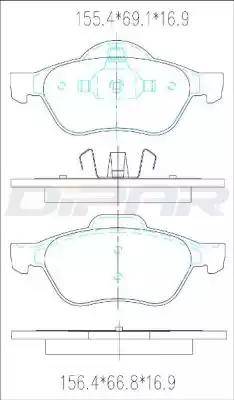 Ditas DFB3874 - Тормозные колодки, дисковые, комплект www.autospares.lv