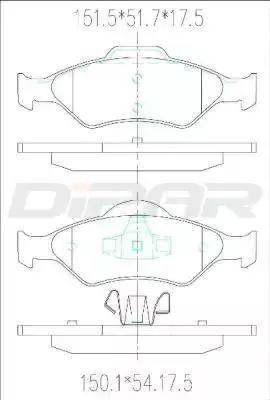 Ditas DFB3336 - Тормозные колодки, дисковые, комплект www.autospares.lv