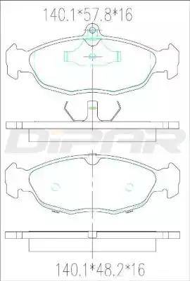 Ditas DFB2040 - Тормозные колодки, дисковые, комплект www.autospares.lv