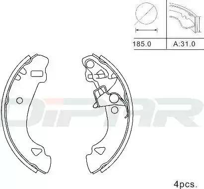 Ditas DPB1004 - Bremžu loku komplekts autospares.lv