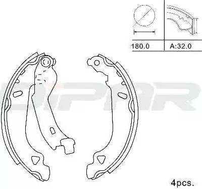 Ditas DPB1003 - Bremžu loku komplekts autospares.lv