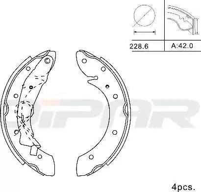 Ditas DPB1015 - Brake Shoe Set www.autospares.lv