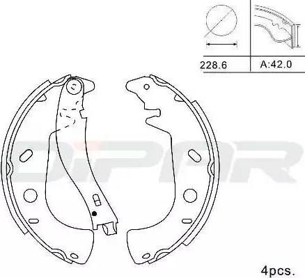 Ditas DPB1028 - Bremžu loku komplekts autospares.lv