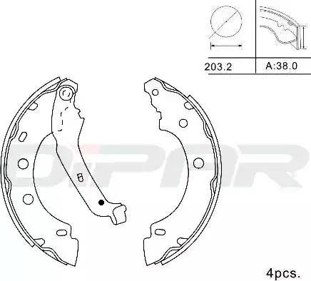 Ditas DPB1027 - Bremžu loku komplekts www.autospares.lv