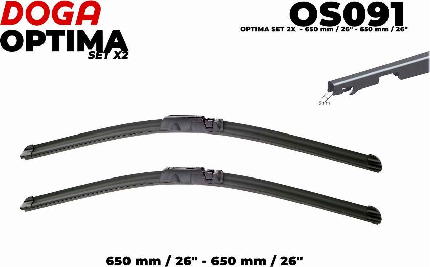 DOGA OS091 - Stikla tīrītāja slotiņa www.autospares.lv