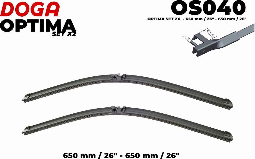 DOGA OS040 - Wiper Blade www.autospares.lv