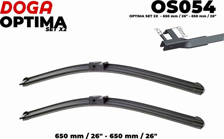 DOGA OS054 - Stikla tīrītāja slotiņa www.autospares.lv