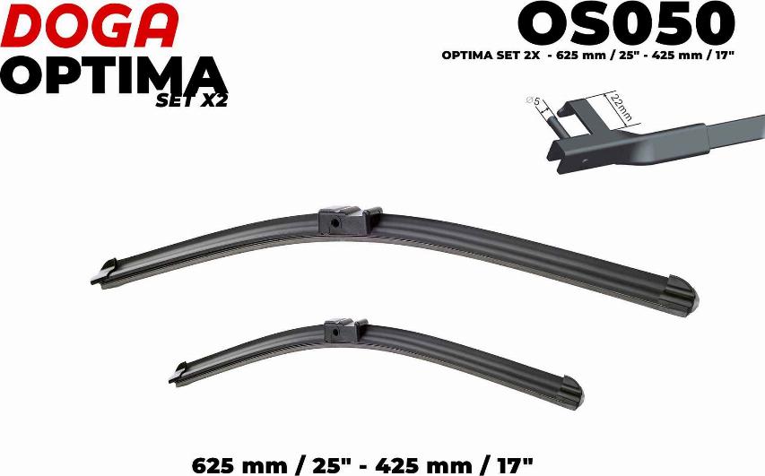 DOGA OS050 - Stikla tīrītāja slotiņa www.autospares.lv