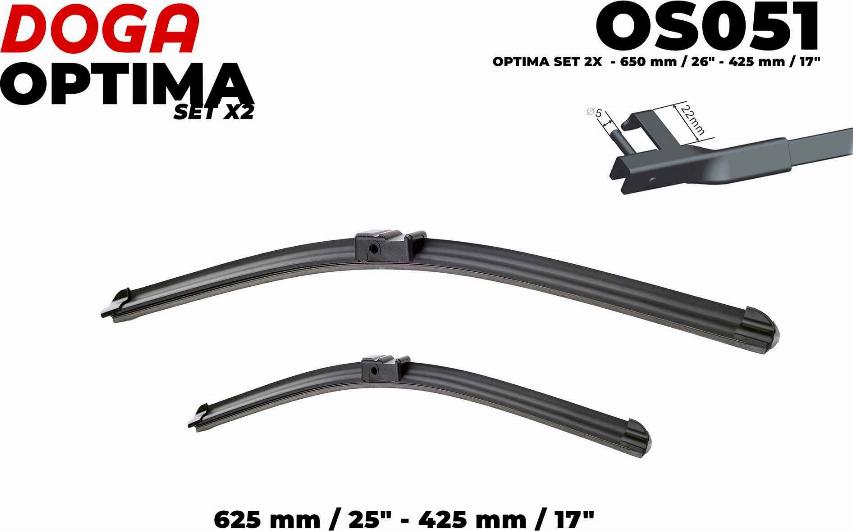 DOGA OS051 - Wiper Blade www.autospares.lv