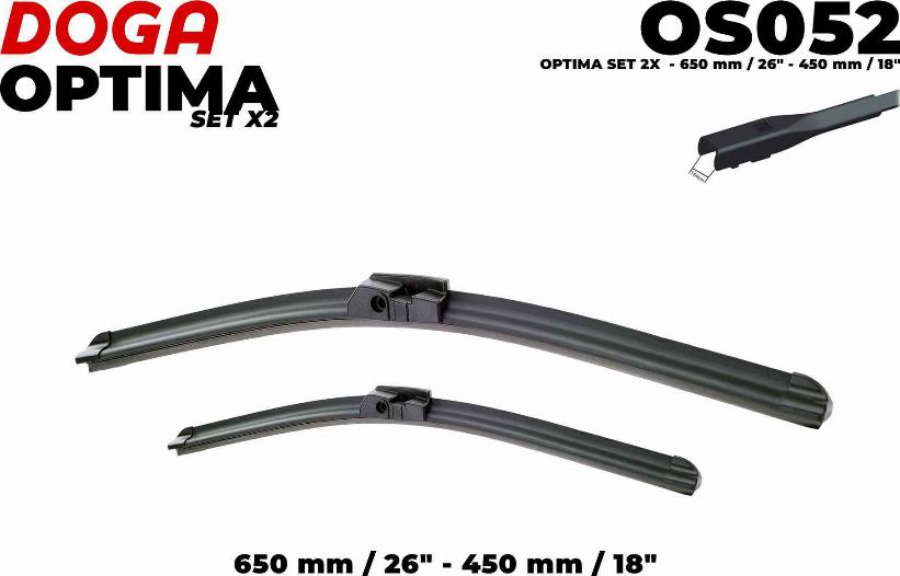 DOGA OS052 - Stikla tīrītāja slotiņa autospares.lv