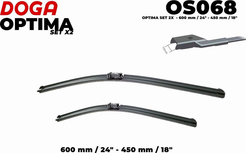 DOGA OS068 - Щетка стеклоочистителя www.autospares.lv