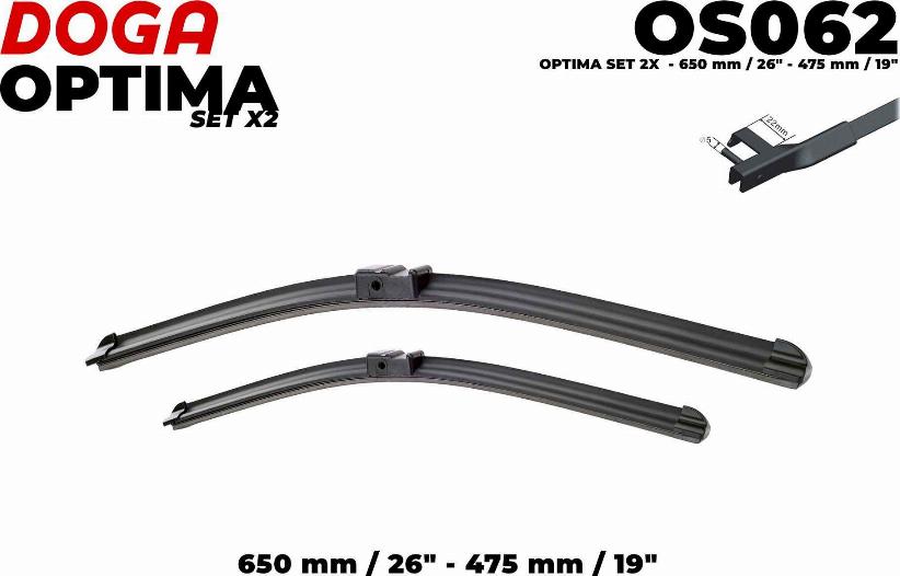 DOGA OS062 - Stikla tīrītāja slotiņa www.autospares.lv