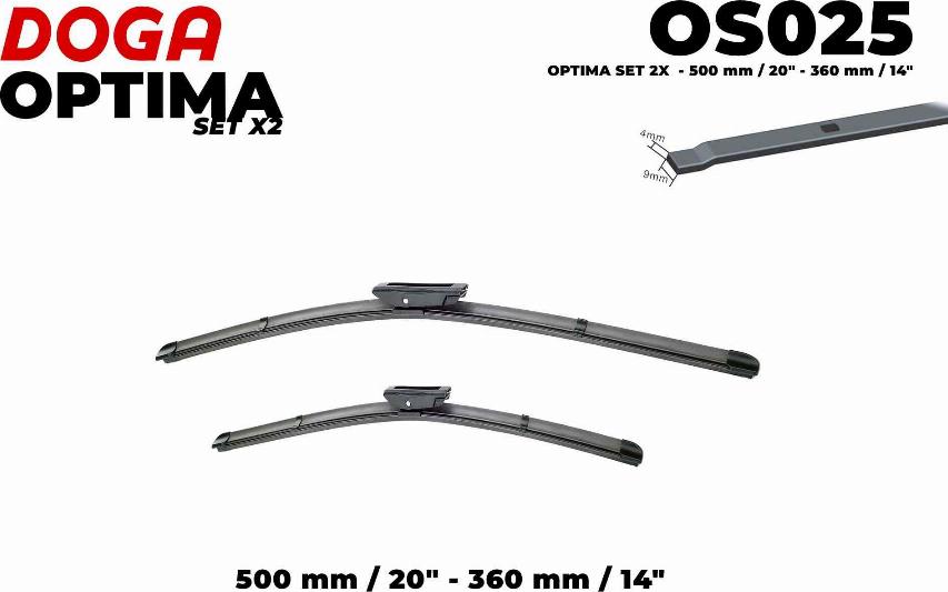 DOGA OS025 - Щетка стеклоочистителя www.autospares.lv