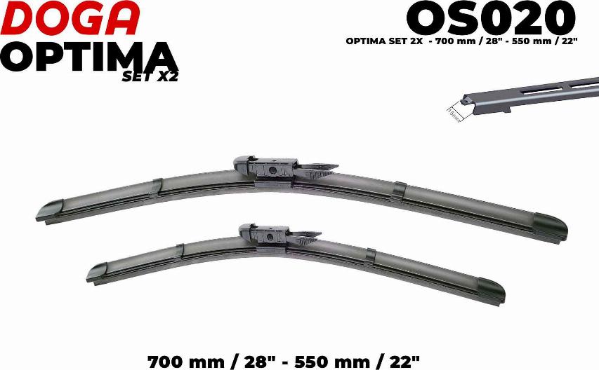 DOGA OS020 - Stikla tīrītāja slotiņa www.autospares.lv