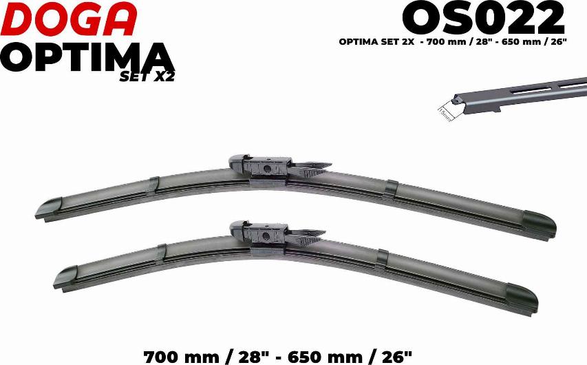 DOGA OS022 - Stikla tīrītāja slotiņa autospares.lv