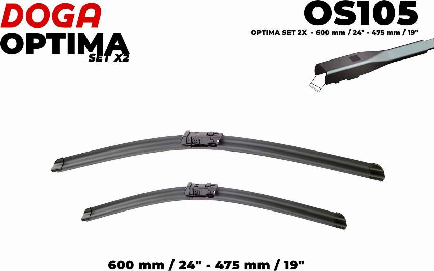 DOGA OS105 - Щетка стеклоочистителя www.autospares.lv