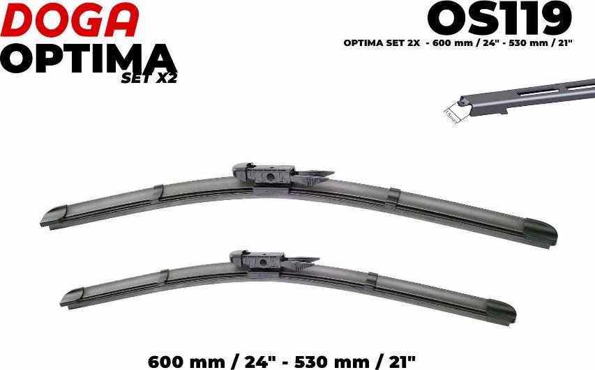 DOGA OS119 - Stikla tīrītāja slotiņa www.autospares.lv