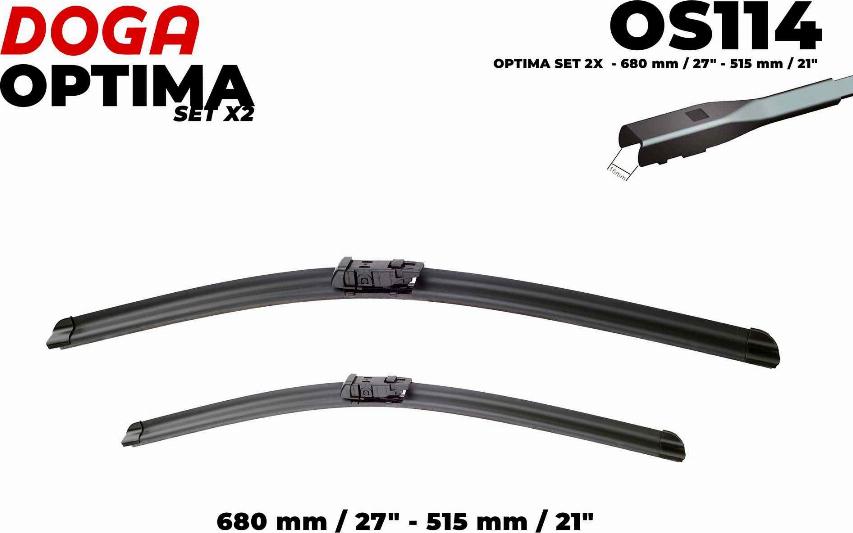 DOGA OS114 - Stikla tīrītāja slotiņa www.autospares.lv