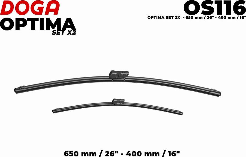 DOGA OS116 - Wiper Blade www.autospares.lv