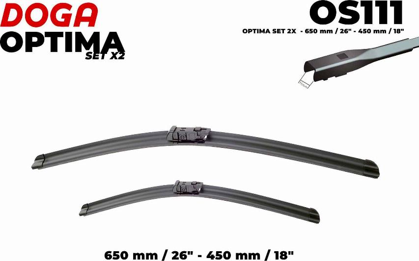 DOGA OS111 - Щетка стеклоочистителя www.autospares.lv