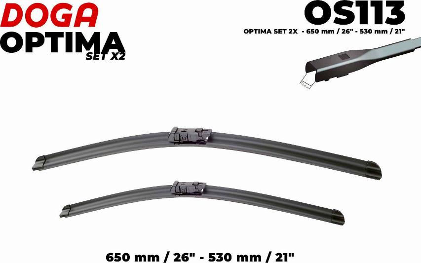 DOGA OS113 - Щетка стеклоочистителя www.autospares.lv