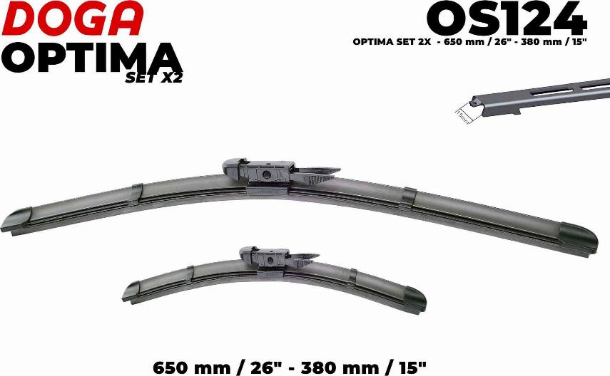 DOGA OS124 - Stikla tīrītāja slotiņa autospares.lv