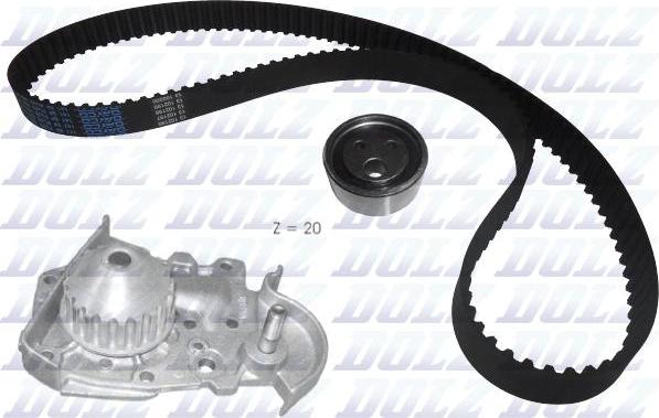 DOLZ KD018 - Водяной насос + комплект зубчатого ремня ГРМ www.autospares.lv