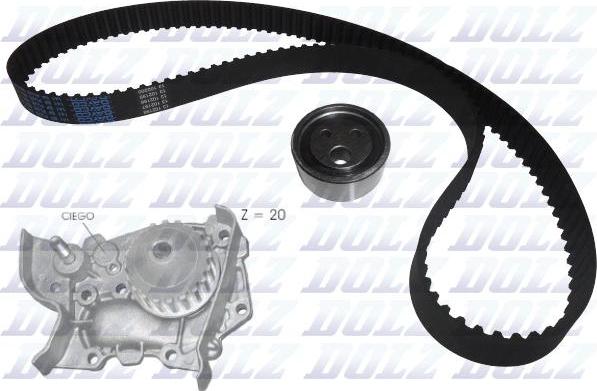 DOLZ KD017 - Водяной насос + комплект зубчатого ремня ГРМ www.autospares.lv