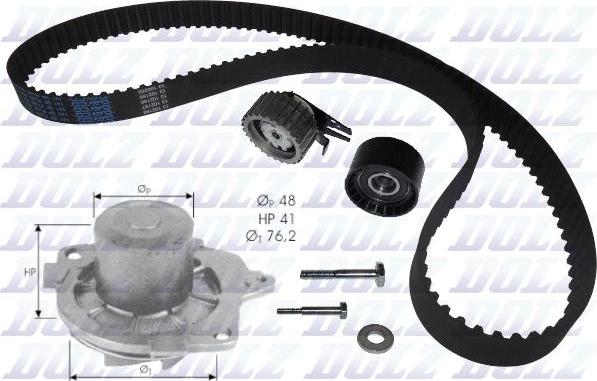 DOLZ KD032 - Водяной насос + комплект зубчатого ремня ГРМ www.autospares.lv