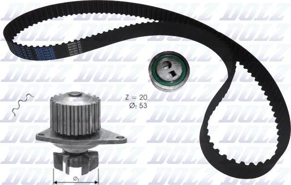 DOLZ KD026 - Water Pump & Timing Belt Set www.autospares.lv