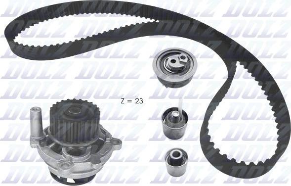 DOLZ KD166 - Водяной насос + комплект зубчатого ремня ГРМ www.autospares.lv