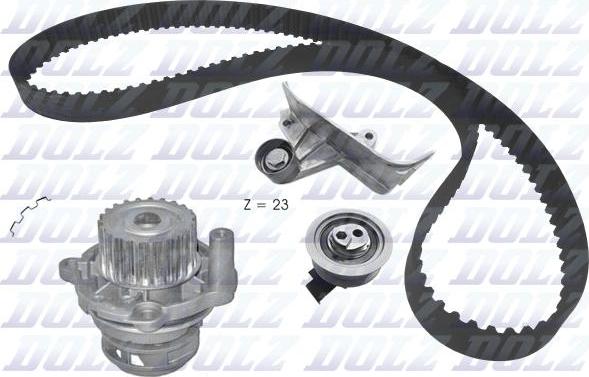 DOLZ KD168 - Водяной насос + комплект зубчатого ремня ГРМ www.autospares.lv