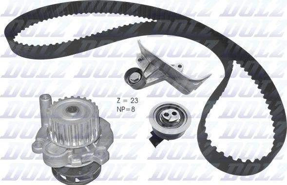 DOLZ KD167 - Водяной насос + комплект зубчатого ремня ГРМ www.autospares.lv