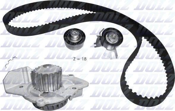 DOLZ KD106 - Водяной насос + комплект зубчатого ремня ГРМ www.autospares.lv