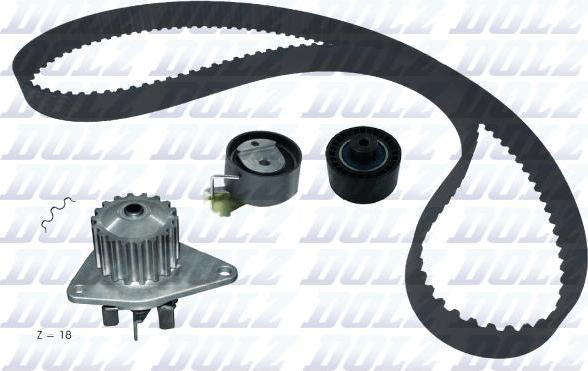 DOLZ KD186 - Водяной насос + комплект зубчатого ремня ГРМ www.autospares.lv