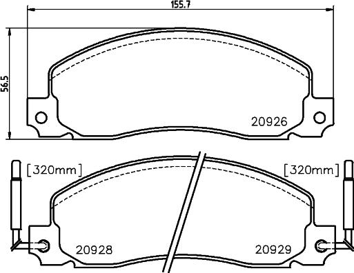 DON CVP054 - Тормозные колодки, дисковые, комплект www.autospares.lv