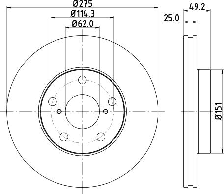 DON PCD18742 - Bremžu diski autospares.lv