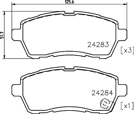 DON PCP1954 - Тормозные колодки, дисковые, комплект www.autospares.lv