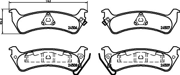 DON PCP1965 - Bremžu uzliku kompl., Disku bremzes www.autospares.lv