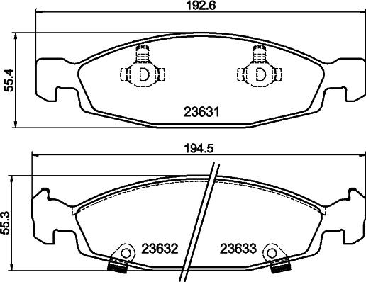 DON PCP1938 - Bremžu uzliku kompl., Disku bremzes www.autospares.lv