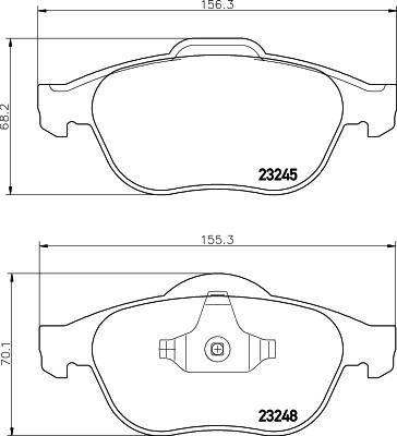 DON PCP1457 - Тормозные колодки, дисковые, комплект www.autospares.lv