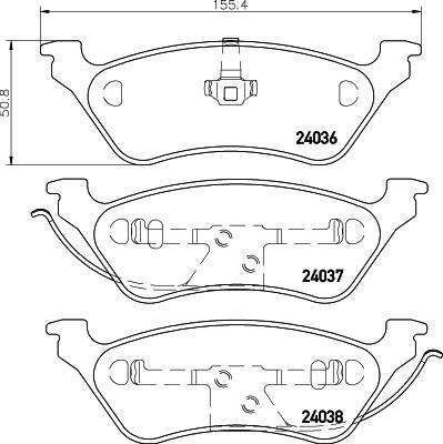 DON PCP1438 - Bremžu uzliku kompl., Disku bremzes www.autospares.lv