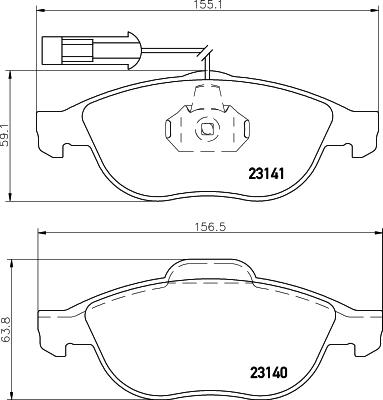 DON PCP1546 - Brake Pad Set, disc brake www.autospares.lv