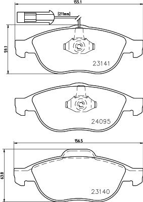 DON PCP1547 - Brake Pad Set, disc brake www.autospares.lv