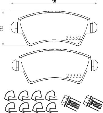 DON PCP1500 - Bremžu uzliku kompl., Disku bremzes www.autospares.lv