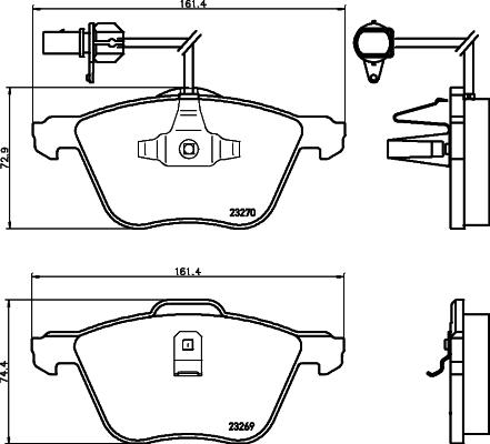 DON PCP1661 - Bremžu uzliku kompl., Disku bremzes autospares.lv