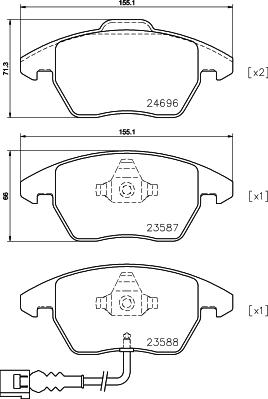 DON PCP1095 - Тормозные колодки, дисковые, комплект www.autospares.lv