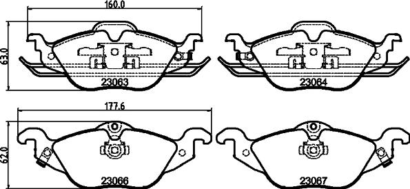 DON PCP1058 - Тормозные колодки, дисковые, комплект www.autospares.lv